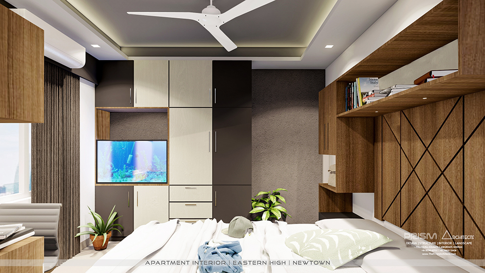 Modern Bed Room Design by Interiors Next at Kolkata Apartment