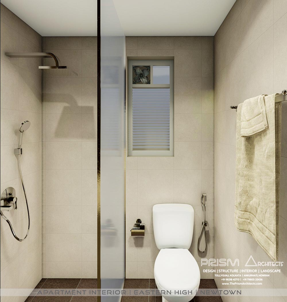 Smart Toilet Design by Interiors Next at Newtown Apartment